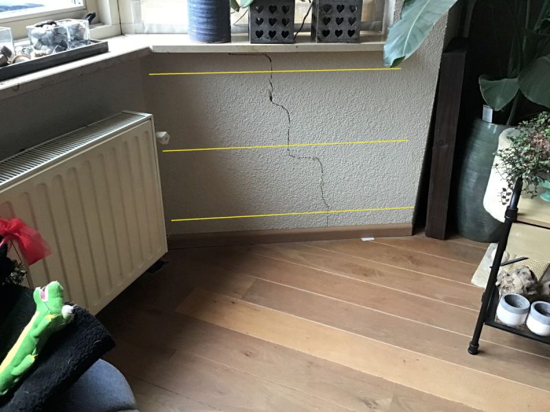 Funderingsherstel Beuningen scheur in de binnen muur andere kant