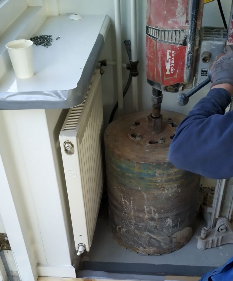 Funderingsherstel Coevorden Overzicht van het boren van de gaten