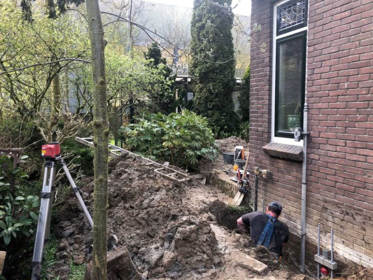Funderingsherstel Dordrecht overzicht foto van de gehele operatie