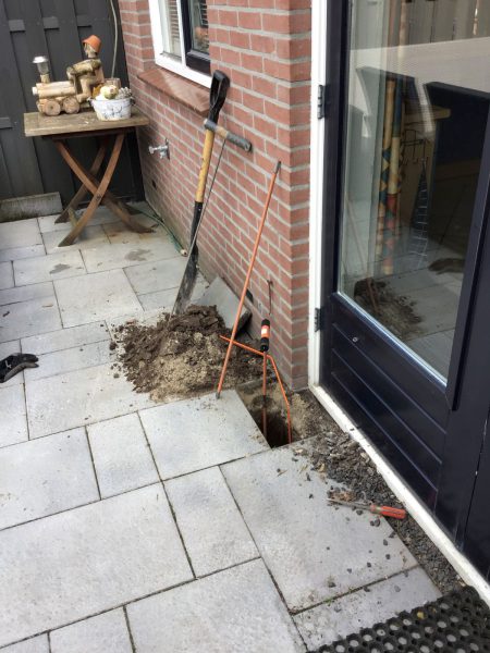 Funderingsherstel aanbouw Amersfoort gat graven