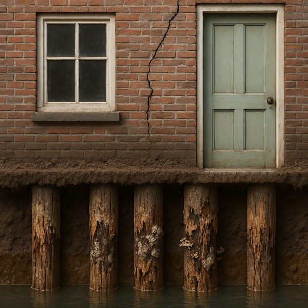 Paalrot bij houten fundering